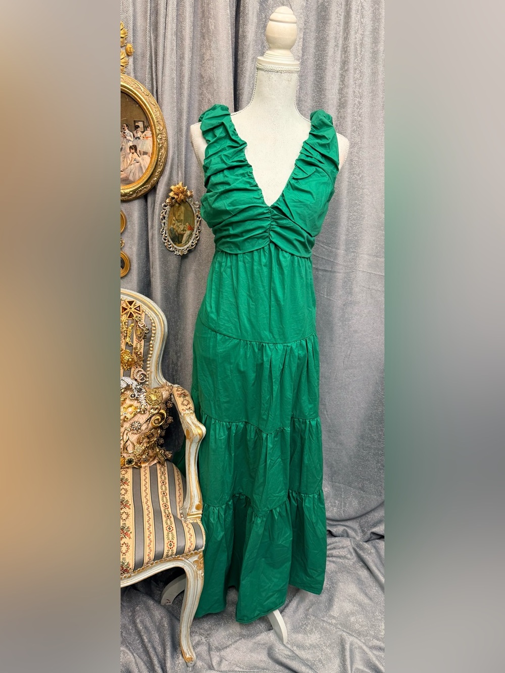 Emerald Romance Maxi Dress - Picture 5 of 7